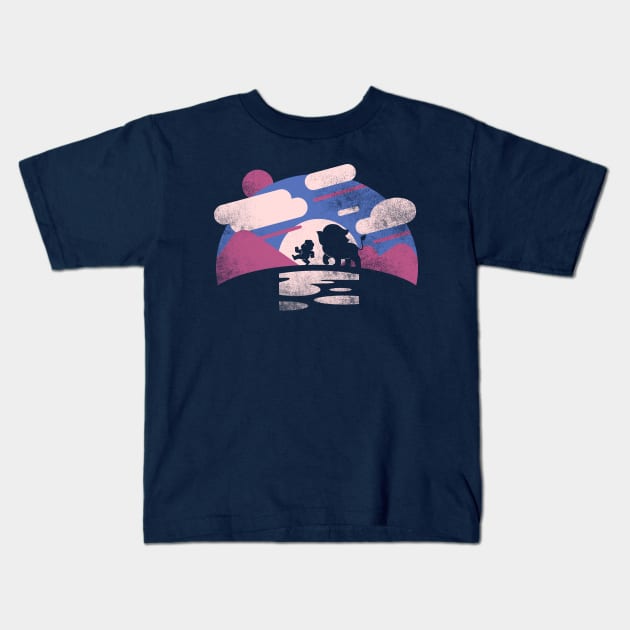 Steven Sunset Kids T-Shirt by Minilla